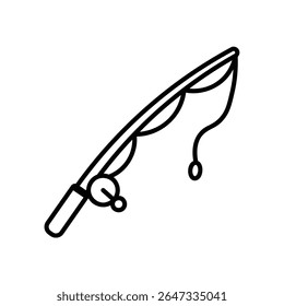 Fishing rod icon for catching fish