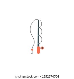 Fishing rod icon design, Camping forest adventure lifestyle summer travel and outdoor theme Vector illustration