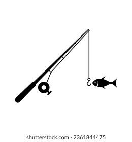 Fishing Rod Icon design. Isolated on White Background. vector illustration
