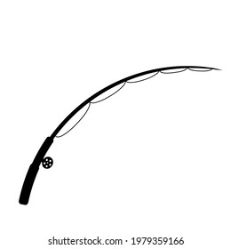 Fishing rod icon design template vector illustration isolated