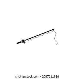 fishing rod icon design template vector isolated illustration