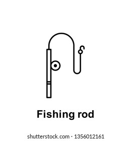 Fishing rod icon. Element of summer holiday icon. Thin line icon for website design and development, app development. Premium icon