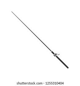 Fishing rod. Icon Flat