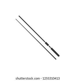 Fishing rod. Icon Flat