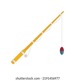 Fishing rod icon. Flat illustration of fishing rod vector icon isolated on white background