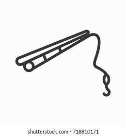 Fishing rod icon, illustration isolated vector sign symbol