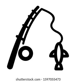 fishing rod icon isolated sign symbol vector illustration - high quality black style vector icons
