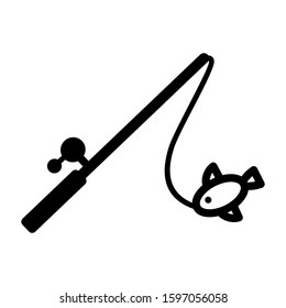 fishing rod icon isolated sign symbol vector illustration - high quality black style vector icons

