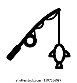 fishing rod icon isolated sign symbol vector illustration - high quality black style vector icons
