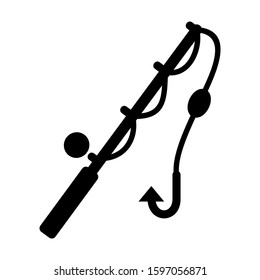 fishing rod icon isolated sign symbol vector illustration - high quality black style vector icons
