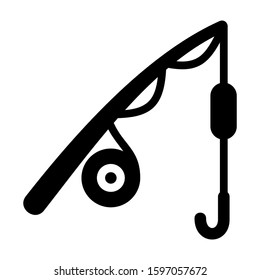 fishing rod icon isolated sign symbol vector illustration - high quality black style vector icons
