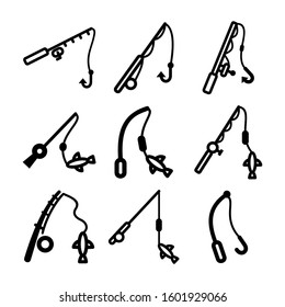 fishing rod icon isolated sign symbol vector illustration - Collection of high quality black style vector icons
