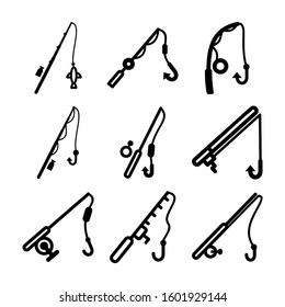 fishing rod icon isolated sign symbol vector illustration - Collection of high quality black style vector icons
