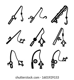fishing rod icon isolated sign symbol vector illustration - Collection of high quality black style vector icons
