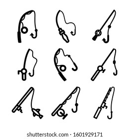 fishing rod icon isolated sign symbol vector illustration - Collection of high quality black style vector icons
