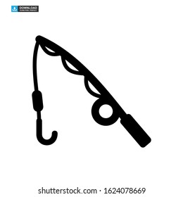 fishing rod icon isolated sign symbol vector illustration - high quality black style vector icons
