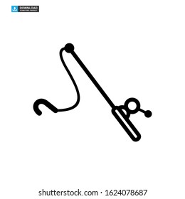 fishing rod icon isolated sign symbol vector illustration - high quality black style vector icons
