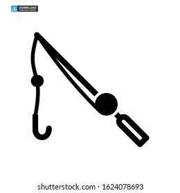 fishing rod icon isolated sign symbol vector illustration - high quality black style vector icons

