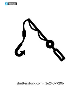 fishing rod icon isolated sign symbol vector illustration - high quality black style vector icons
