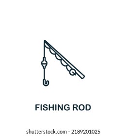 Fishing Rod icon. Monochrome simple Fishing icon for templates, web design and infographics