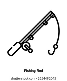 Fishing Rod Icon – Outdoor Activity Gear for Camping Near Water