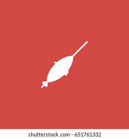 fishing rod icon. sign design. red background