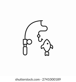 fishing rod icon sign vector