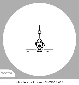 Fishing rod icon sign vector,Symbol, logo illustration for web and mobile