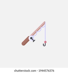 Fishing rod icon sign vector,Symbol, logo illustration for web and mobile