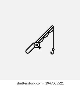 fishing rod icon sign vector,Symbol, logo illustration for web and mobile