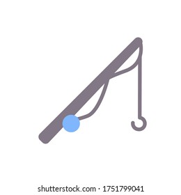 Fishing, rod icon. Simple color vector elements of free time icons for ui and ux, website or mobile application