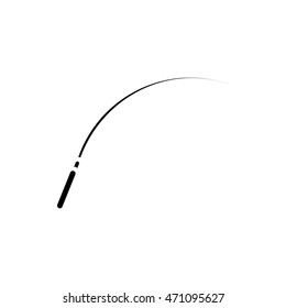 Fishing rod icon in simple style on a white background