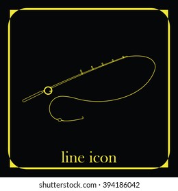 Fishing rod icon. Spinning illustration.