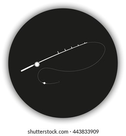 Fishing rod icon. Spinning illustration.