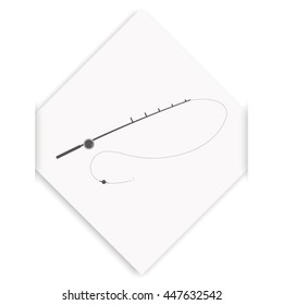 Fishing rod icon. Spinning illustration.