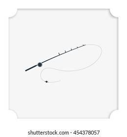 Fishing rod icon. Spinning illustration.