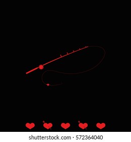 Fishing rod icon. Spinning illustration.