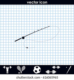 Fishing rod icon. Spinning illustration.