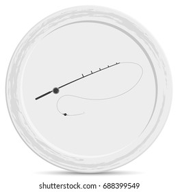 Fishing rod icon. Spinning illustration.