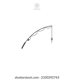 Fishing Rod icon symbol vector illustration isolated on white background