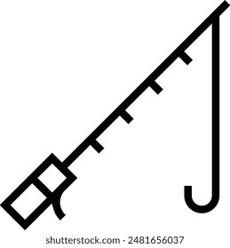 fishing rod icon. Thin linear style design isolated on white background