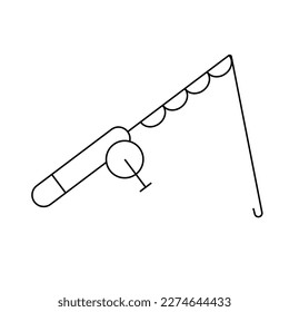 Fishing rod icon. Fishing tool. Vector.
