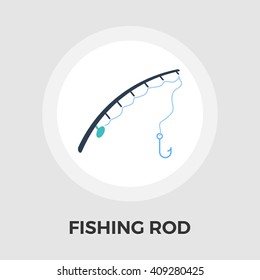 Fishing rod icon vector. 