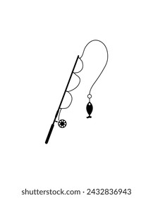 fishing rod icon, vector best flat icon.