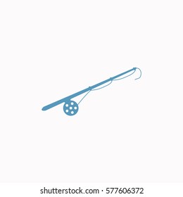 Fishing rod  icon Vector design. Colored illustration.
