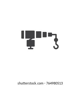 Fishing rod icon vector, filled flat sign, solid pictogram isolated on white. Symbol, logo illustration