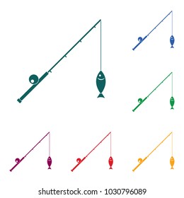 Fishing rod icon. Vector illustration

