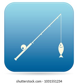 Fishing rod icon. Vector illustration