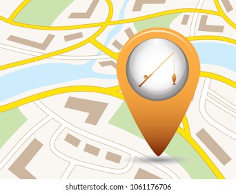 Fishing rod icon. Vector illustration