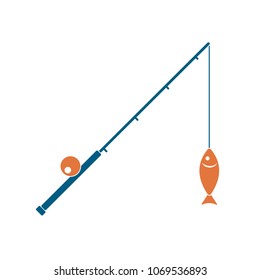 Fishing rod icon. Vector illustration